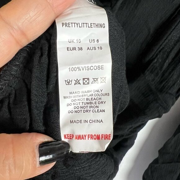 Prettylittlething, Lace Up Detail Bodycon Dress in Black. Size: 6 (US). NWT - Picture 7 of 13